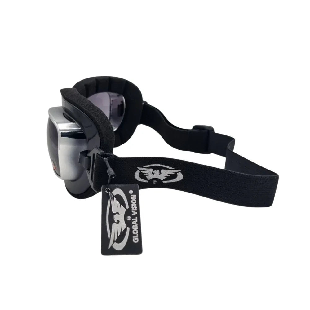 Global Vision Occhiali Moto Global Vision Retro Joe – Vintage Lente Nera UV400 Nero Occhiali da moto - Moon Bike - Vista 3