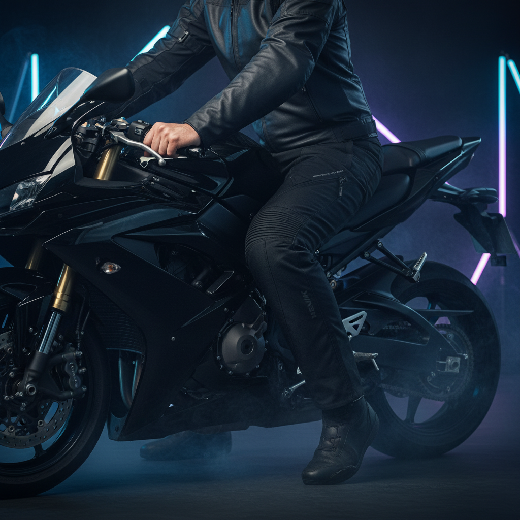 Pantaloni Moto Hevik Centaurus 3 Strati Uomo Nero - Moon Bike - Vista 8