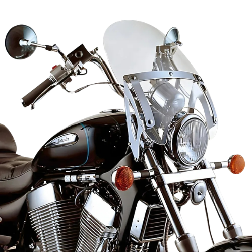 Kappa Moto Parabrezza Kappa 23A Universale Trasparente 5 Fori per Custom/Cruiser (Honda Shadow, Kawasaki VN900, Yamaha Virago/Drag Star) Trasparente Componenti e accessori di finestrini per veicoli a motore - Moon Bike - Vista 1