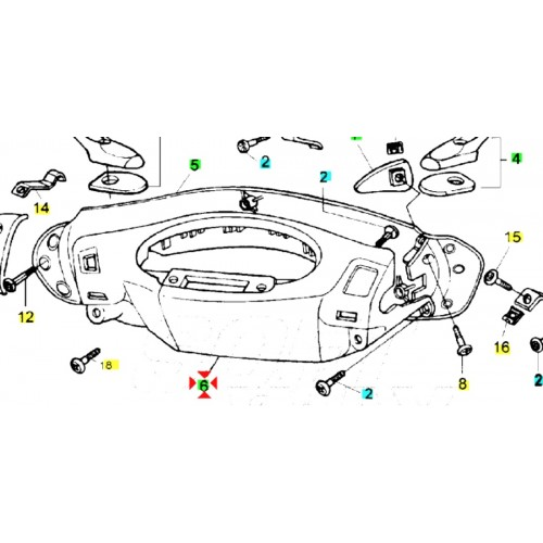 Piaggio 8153000090 Coprimanubrio Posteriore Originale – Hexagon LX / LXT 125 180