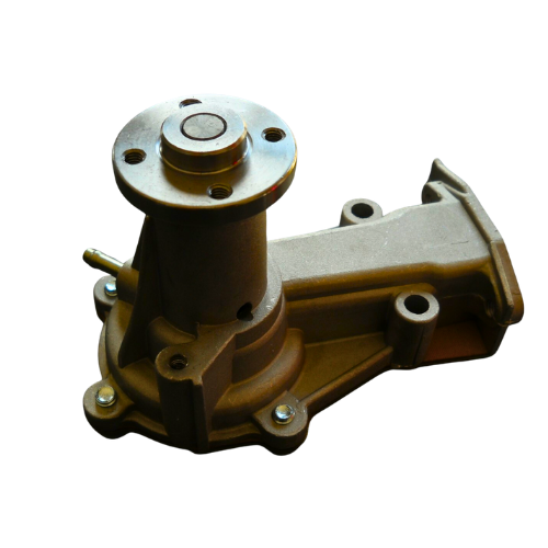 Pompa acqua Piaggio Porter 1610087727000 vista dall'alto: flangia porta-puleggia a quattro fori, collo del cuscinetto e condotto del liquido di raffreddamento