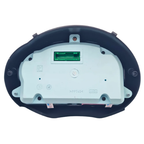 Retro del quadro strumenti Piaggio Porter Multitech E6 1D000816: scocca in polipropilene marcata PPT40 e connettore multipolare unico sul circuito stampato verde