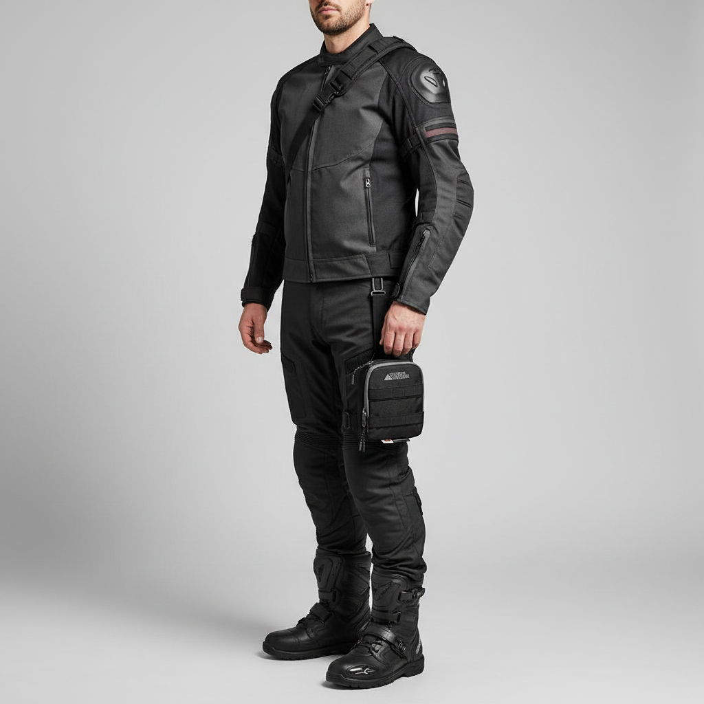 Kappa RA307R2BK Borsello da Gamba Moto 1 Litro Nero – Universale Idrorepellente Borse Moto - Moon Bike - Vista 3