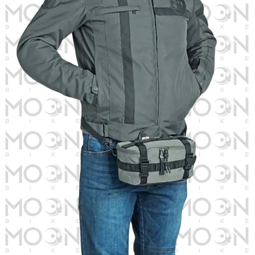 Kappa Moto Borsello da Manubrio Kappa 3 Litri – Borsa Moto Universale Idrorepellente con Sistema M.O.L.L.E. Grigio Stoccaggio e carico per veicoli - Moon Bike - Vista 2