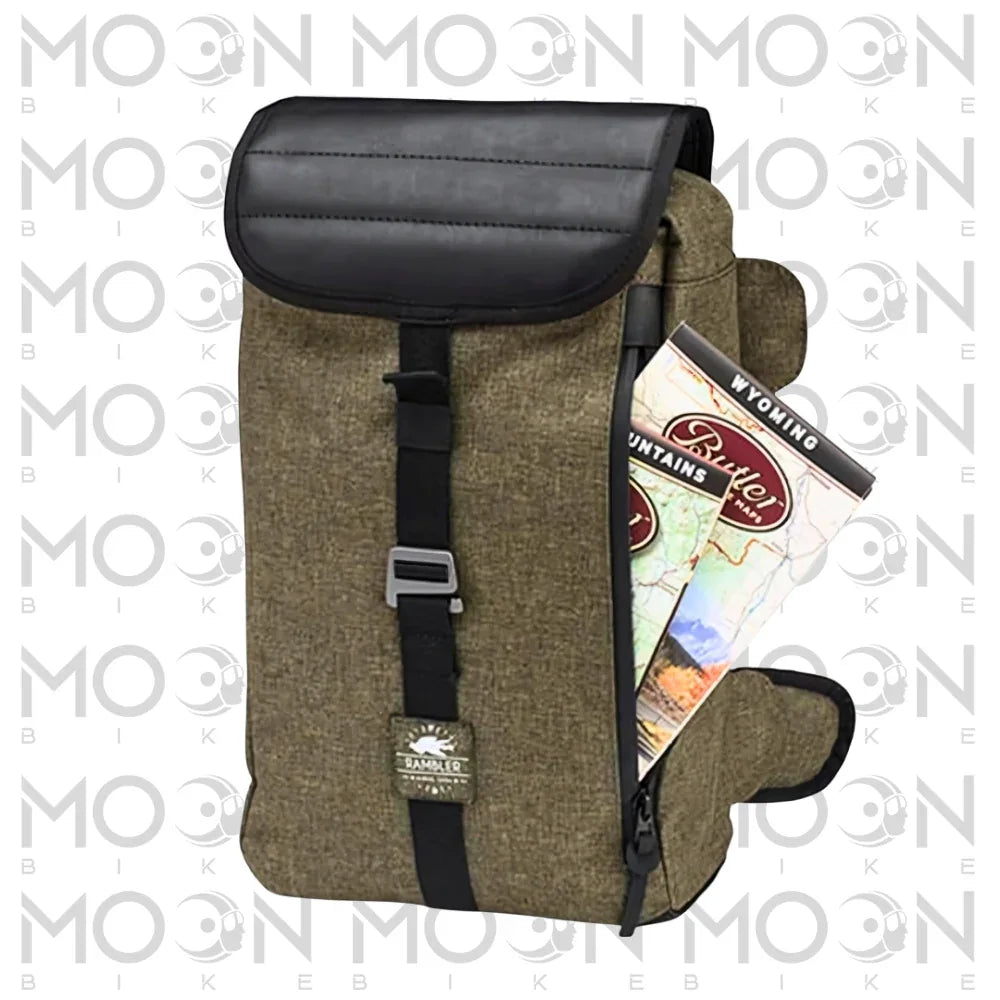 Kappa Moto Borsa Serbatoio Moto Kappa RB103 Rambler 7 Litri Café Racer Scrambler Custom Verde Oliva - Tank Bag Magnetica Universale Nero Stoccaggio e carico per veicoli - Moon Bike - Vista 2
