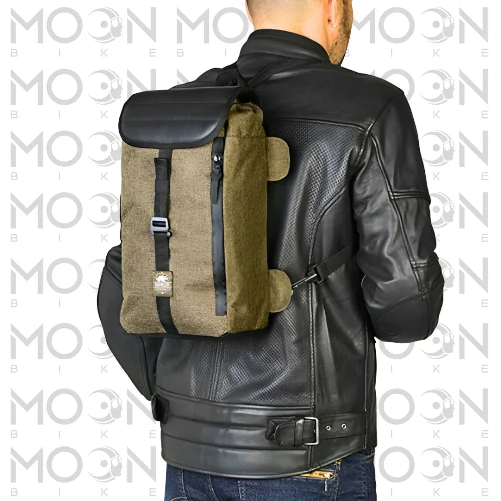 Kappa Moto Borsa Serbatoio Moto Kappa RB103 Rambler 7 Litri Café Racer Scrambler Custom Verde Oliva - Tank Bag Magnetica Universale Nero Stoccaggio e carico per veicoli - Moon Bike - Vista 3