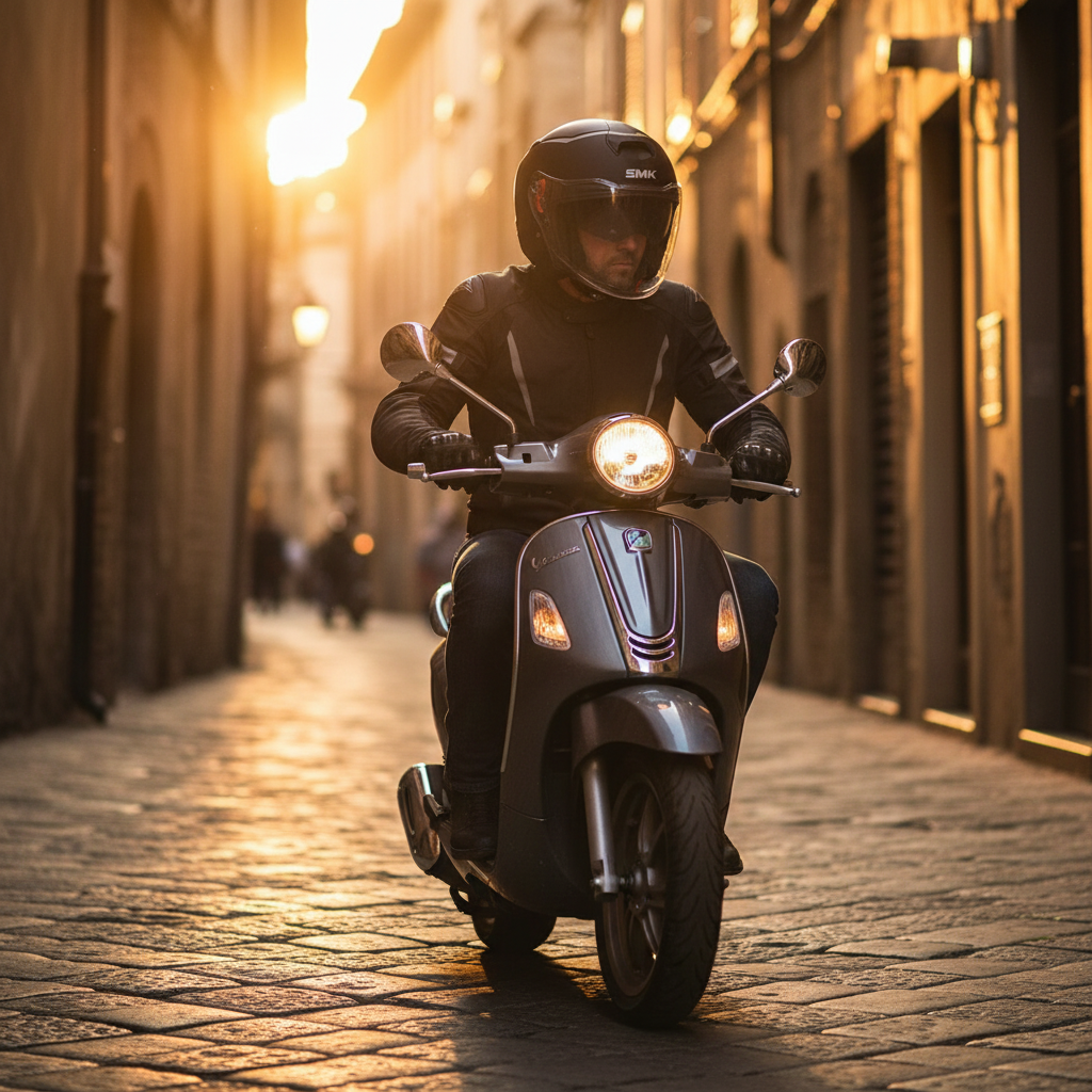 SMK SMK GTJ Casco Jet Nero Opaco – ECE 22.06 Visiera Parasole Integrata Nero Caschi aperti - Moon Bike - Vista 6
