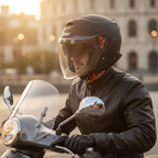 SMK SMK GTJ Casco Jet Nero Opaco – ECE 22.06 Visiera Parasole Integrata Nero Caschi aperti - Moon Bike - Vista 4