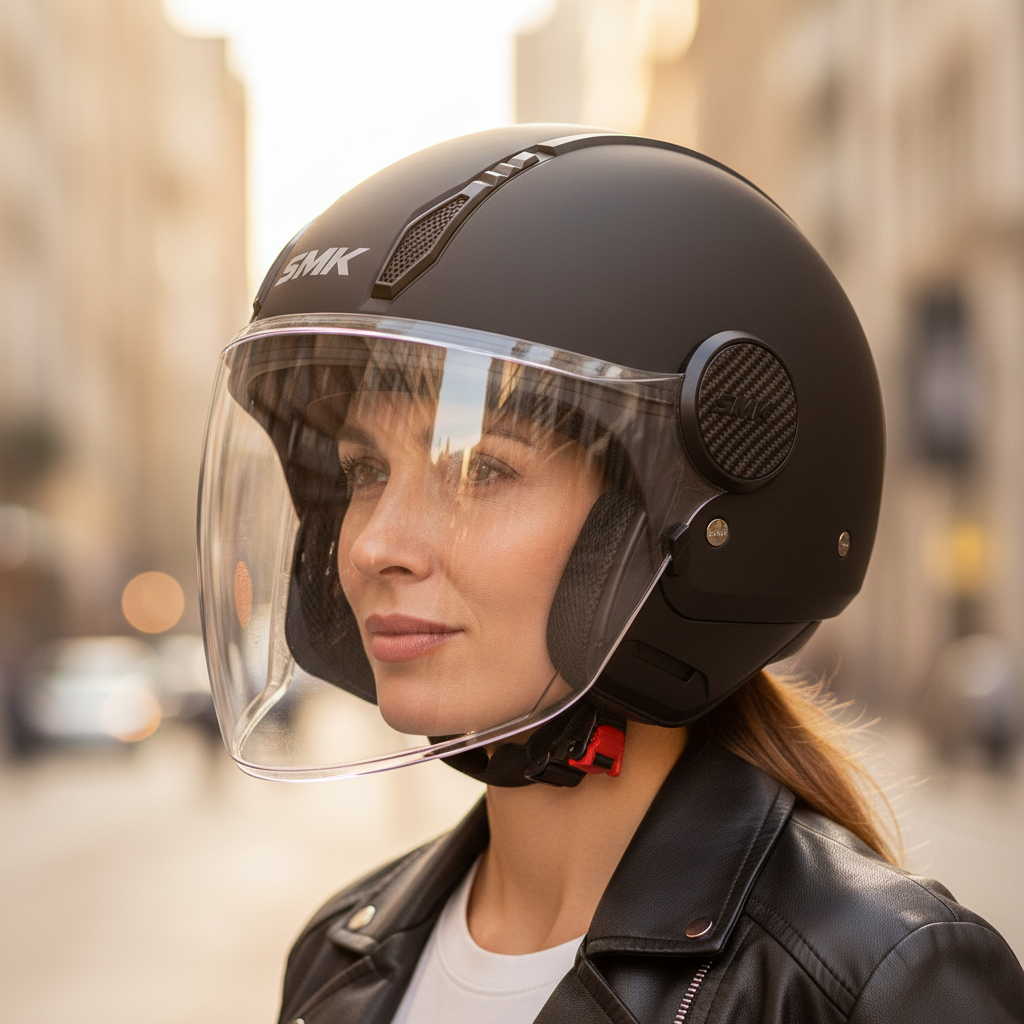 SMK Laminar Casco Jet Nero Opaco – ECE 22.06