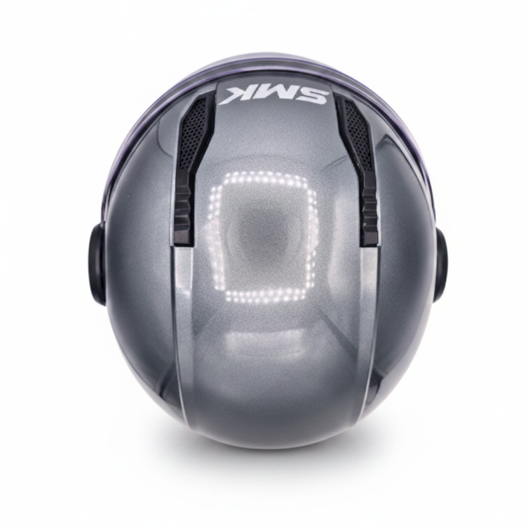 SMK Laminar Casco Jet Grigio Scuro – ECE 22.06 - Moon Bike - Vista 4