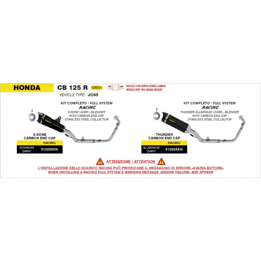 Arrow Kit Completo Racing Collettore + Silenziatore – Honda CB 125 R (2024-2026)