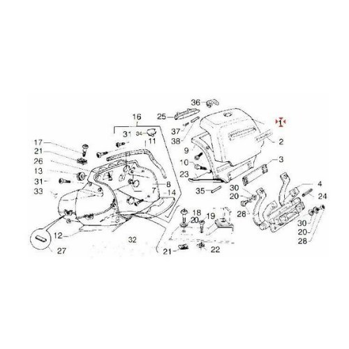 Sportello Bauletto Originale Piaggio Hexagon 125 250 GT GTX LX LX4 – Grigio 729 (8220005095)