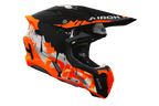 Airoh Twist 3 Dirt nero arancione opaco codice TW3D35, lato destro con frontino e prese d'aria