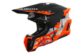 Casco cross Airoh Twist 3 Dirt nero arancione opaco, vista tre quarti anteriore sinistra