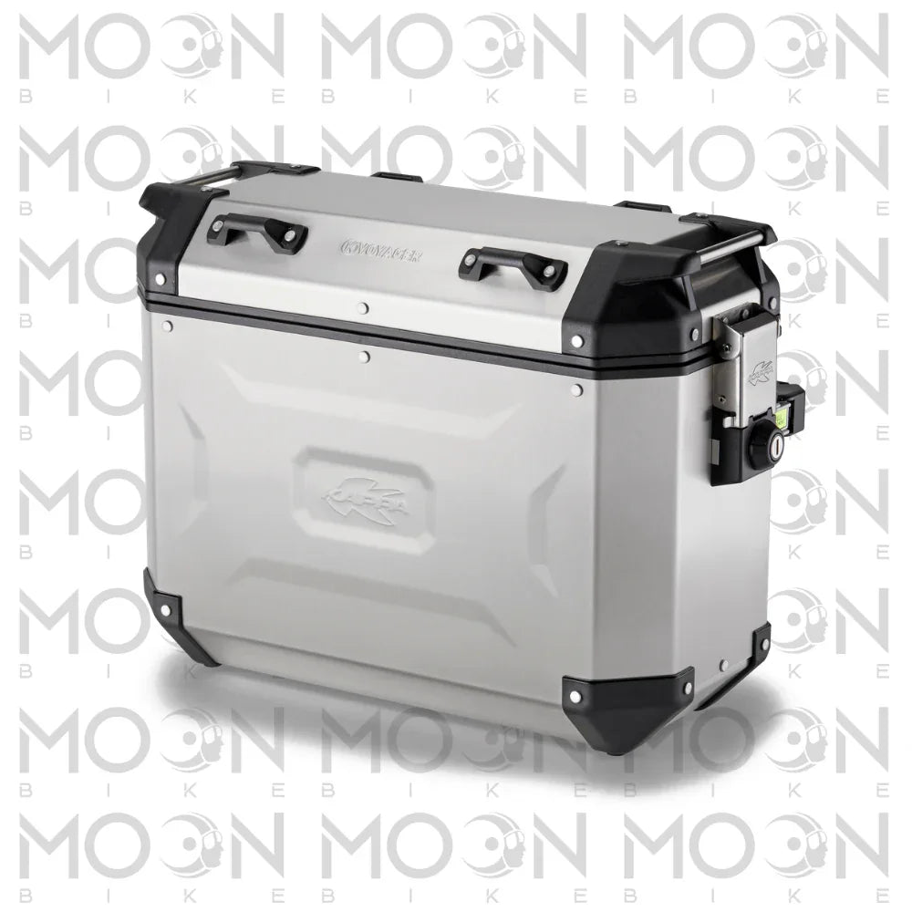 Kappa Moto Valigia Laterale Sinistra Kappa K'Voyager KVG37AL Alluminio 37 Litri – MONOKEY® CAM SIDE Alluminio naturale Stoccaggio e carico per veicoli - Moon Bike - Vista 1