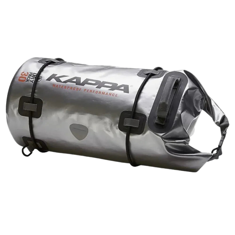 Kappa WA401S Borsa Rullo da Sella 30 Litri Silver – Impermeabile Universale Moto e Scooter