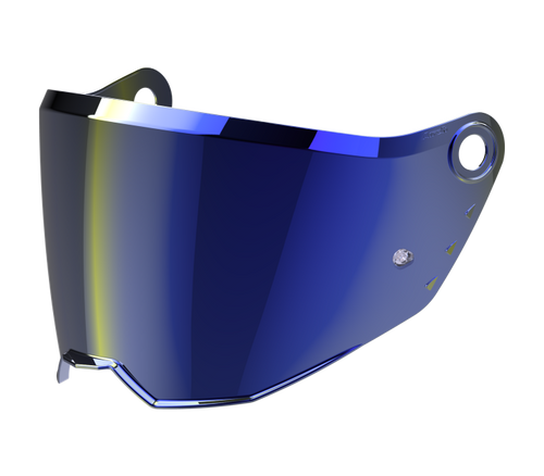 Visiera blu specchiata originale Airoh 05CM2BL per casco Commander 2, ricambio della visiera esterna