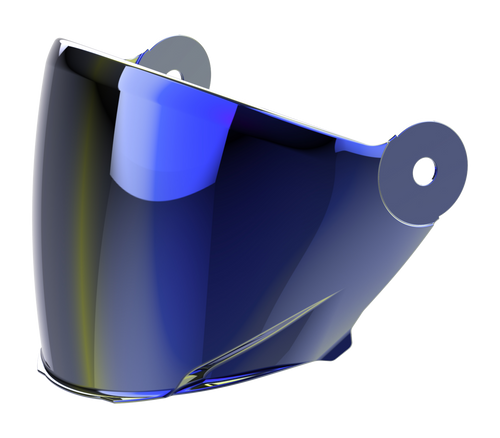 Visiera blu specchiata originale Airoh 05HEBL per casco Helyos e Helios, ricambio della visiera esterna