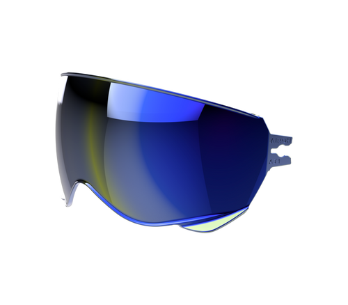 Visiera parasole blu specchiato originale Airoh 05IJ1BL per casco J 110, foto ufficiale del ricambio