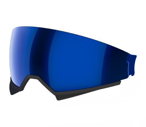Visiera parasole blu specchiato originale Airoh 05IKOMBL per casco Kombakt, foto ufficiale del ricambio