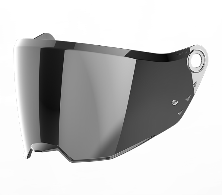 Visiera argento specchiata originale Airoh 05VBAAG per casco Bandit (BADX-X), ricambio della visiera esterna