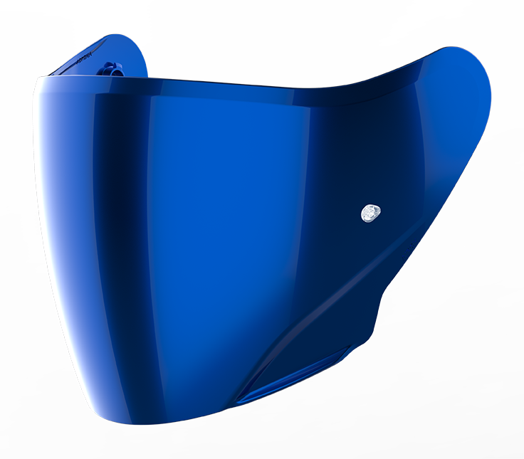 Visiera blu specchiata originale Airoh 05VH21BL per casco H 21, ricambio della visiera esterna