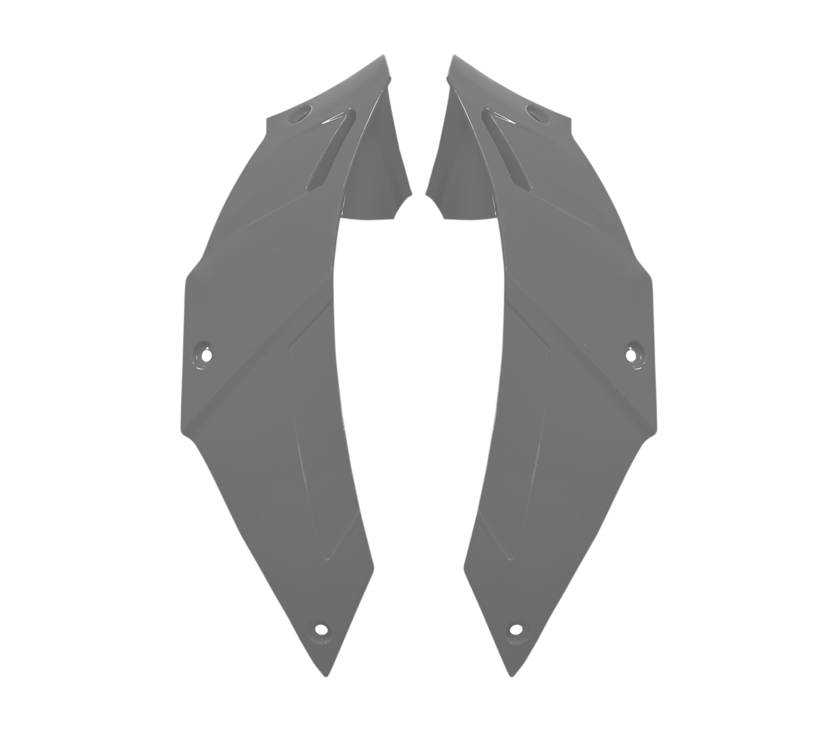 Kit Spoiler Laterali DX e SX Grigio Lucido Pantone 9C originale Airoh 15ESF168GG per casco GP 800, foto ufficiale del ricambio