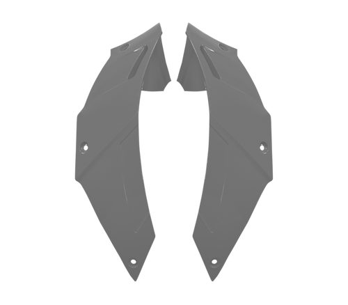 Kit Spoiler Laterali DX e SX Grigio Lucido Pantone 9C originale Airoh 15ESF168GG per casco GP 800, foto ufficiale del ricambio