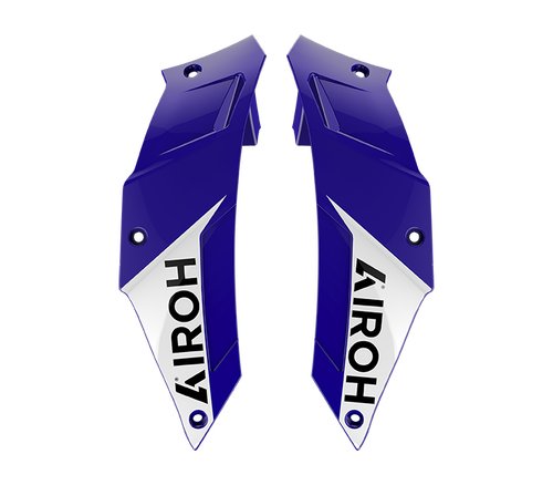 Kit Spoiler Laterali DX e SX Blu Lucido Swain originale Airoh 15ESF168SWB per casco GP 800, foto ufficiale del ricambio