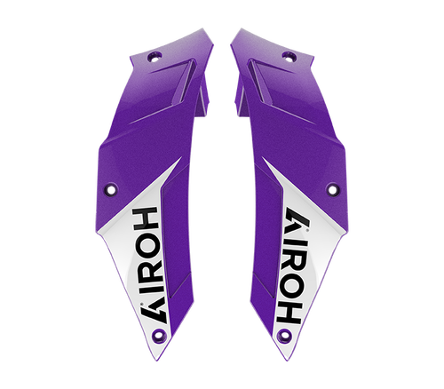 Kit Spoiler Laterali DX e SX Viola Lucido Swain originale Airoh 15ESF168V per casco GP 800, foto ufficiale del ricambio