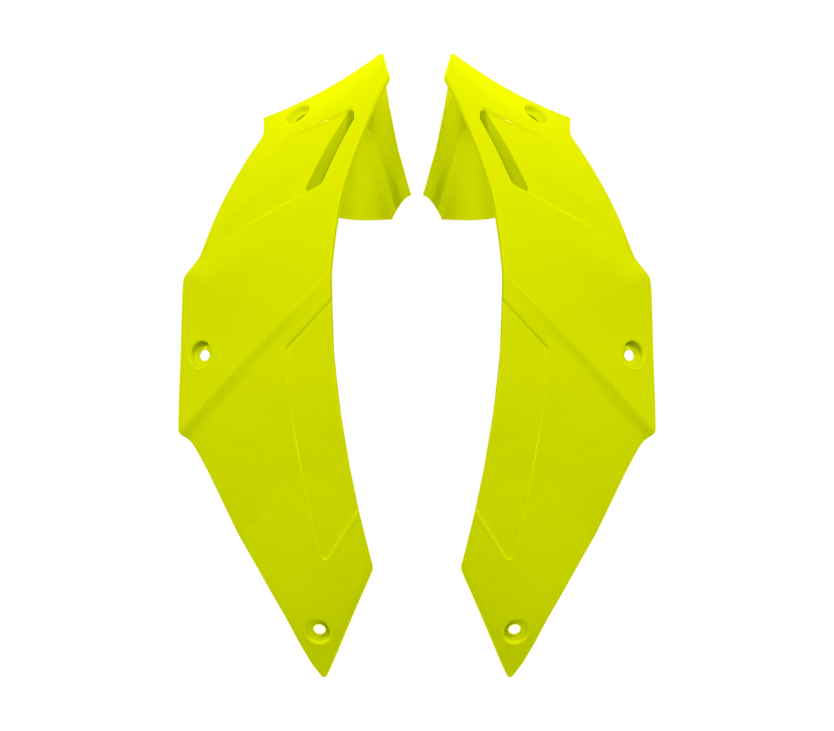 Kit Spoiler Laterali DX e SX Giallo Fluo Lucido originale Airoh 15ESF168Y per casco GP 800, foto ufficiale del ricambio
