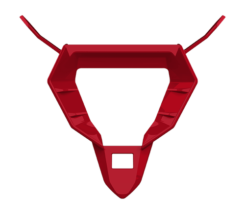 Base Presa d'Aria Mentoniera Rosso Lucido originale Airoh 15PRN102R per casco Twist 3, foto ufficiale del ricambio