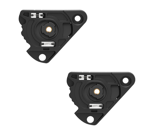 Kit Placchette Visiera DX e SX originale Airoh 15SON046, colore nero, per casco Bandit, foto ufficiale del ricambio