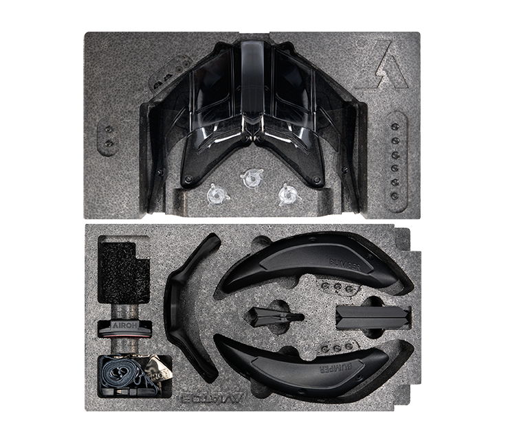 Scatola Ricambi originale Airoh 6927-6930 per casco Aviator 3, foto ufficiale del ricambio