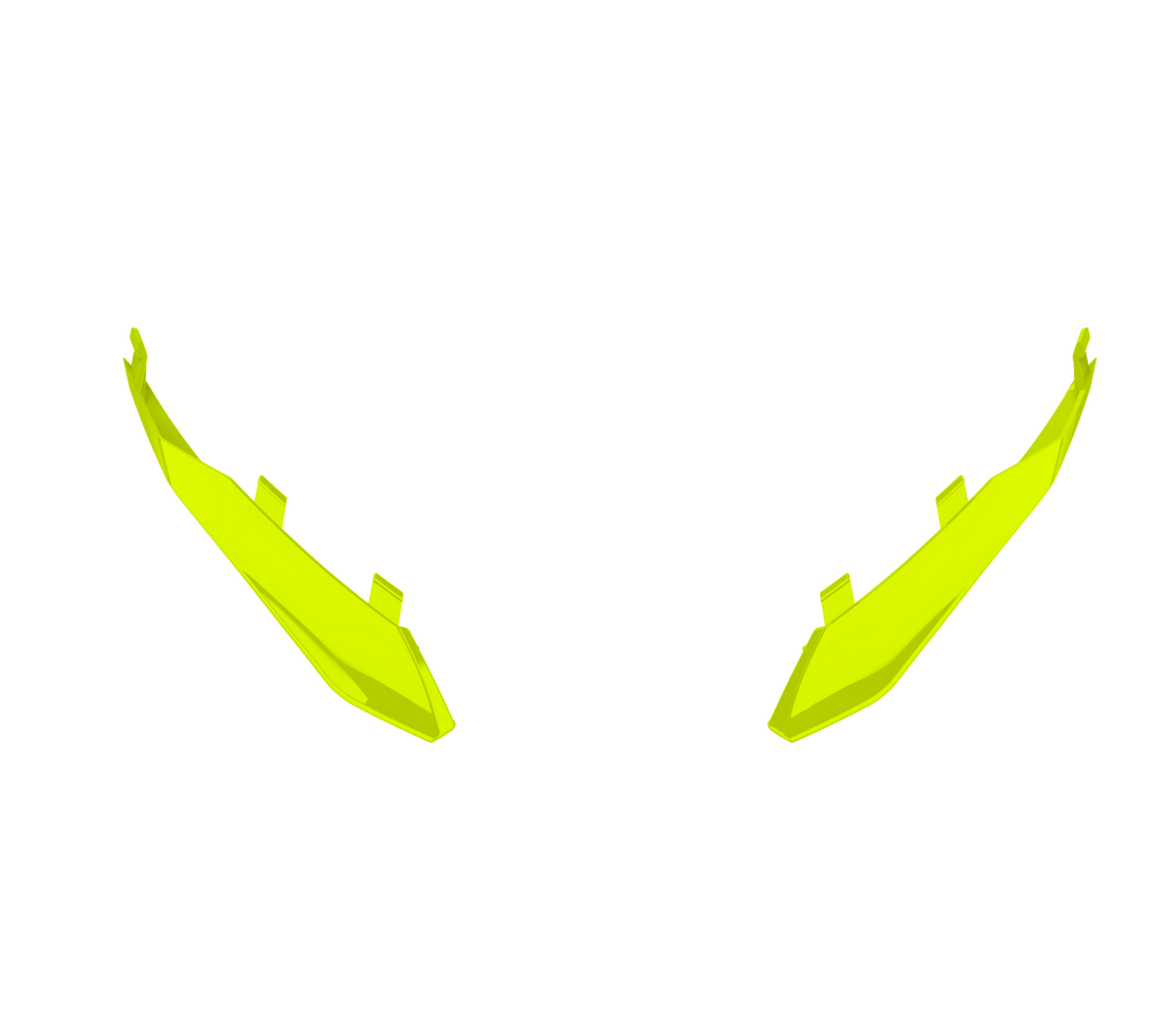 Kit Spoiler Posteriori Gialli Fluo originale Airoh 7265 per casco Twist 3, foto ufficiale del ricambio
