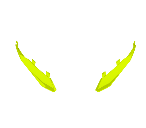 Kit Spoiler Posteriori Gialli Fluo originale Airoh 7265 per casco Twist 3, foto ufficiale del ricambio