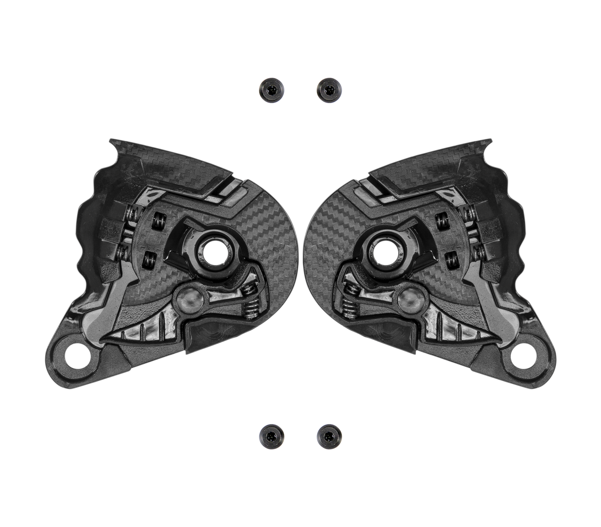 Kit Sottoplacche Visiera originale Airoh 7431, colore nero, per casco GP 800 e GP 800 FIM, foto ufficiale del ricambio