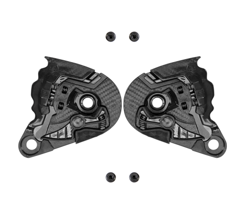 Kit Sottoplacche Visiera originale Airoh 7431, colore nero, per casco GP 800 e GP 800 FIM, foto ufficiale del ricambio