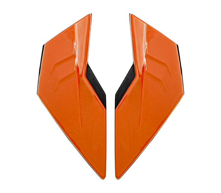 Kit Prese d'Aria Superiori Arancione Lucido originale Airoh 7514 per casco Kombakt, foto ufficiale del ricambio