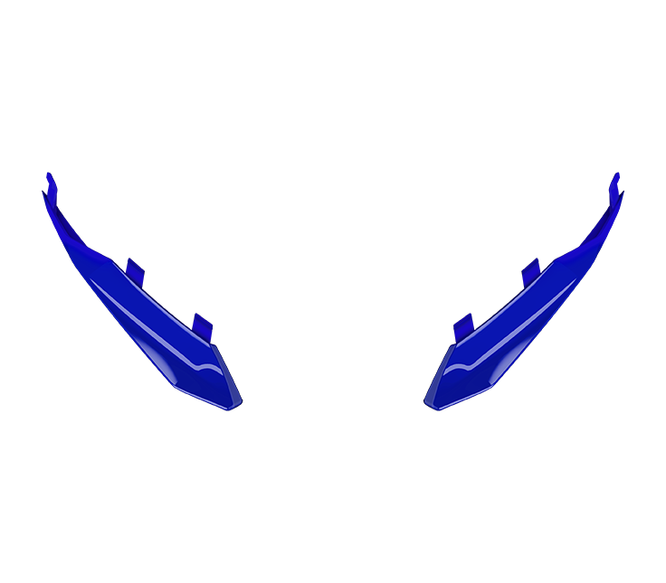 Kit Spoiler Posteriori Blu Lucidi originale Airoh 7583 per casco Twist 3, foto ufficiale del ricambio