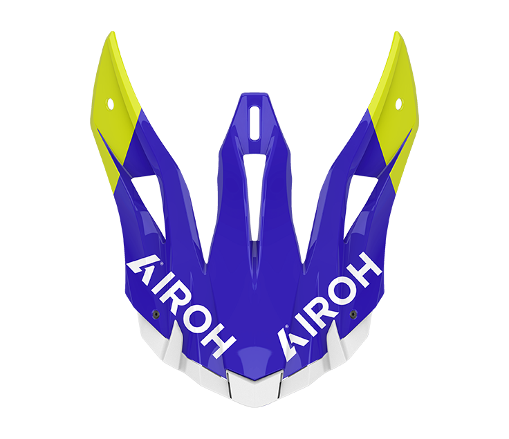 Frontino Shield Blu/Giallo Lucido originale Airoh AV22S31F per casco Aviator ACE 2, foto ufficiale del ricambio