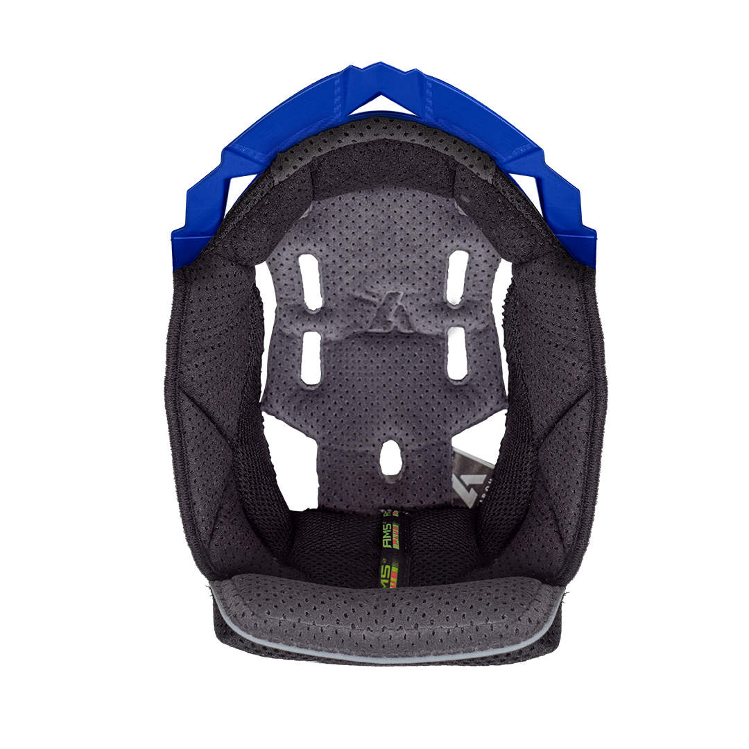 Cuffia interna originale Airoh AV3GBC grigia con supporto blu per casco Aviator 3, foto ufficiale del ricambio