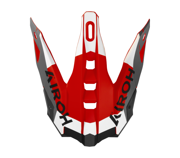 Frontino Monarch Grigio/Rosso Opaco originale Airoh AV3M16F per casco Aviator 3, foto ufficiale del ricambio