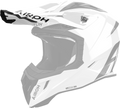 Frontino Bianco Lucido originale Airoh AVA214F per casco Aviator ACE 2, mostrato su un casco in trasparenza, foto ufficiale del ricambio