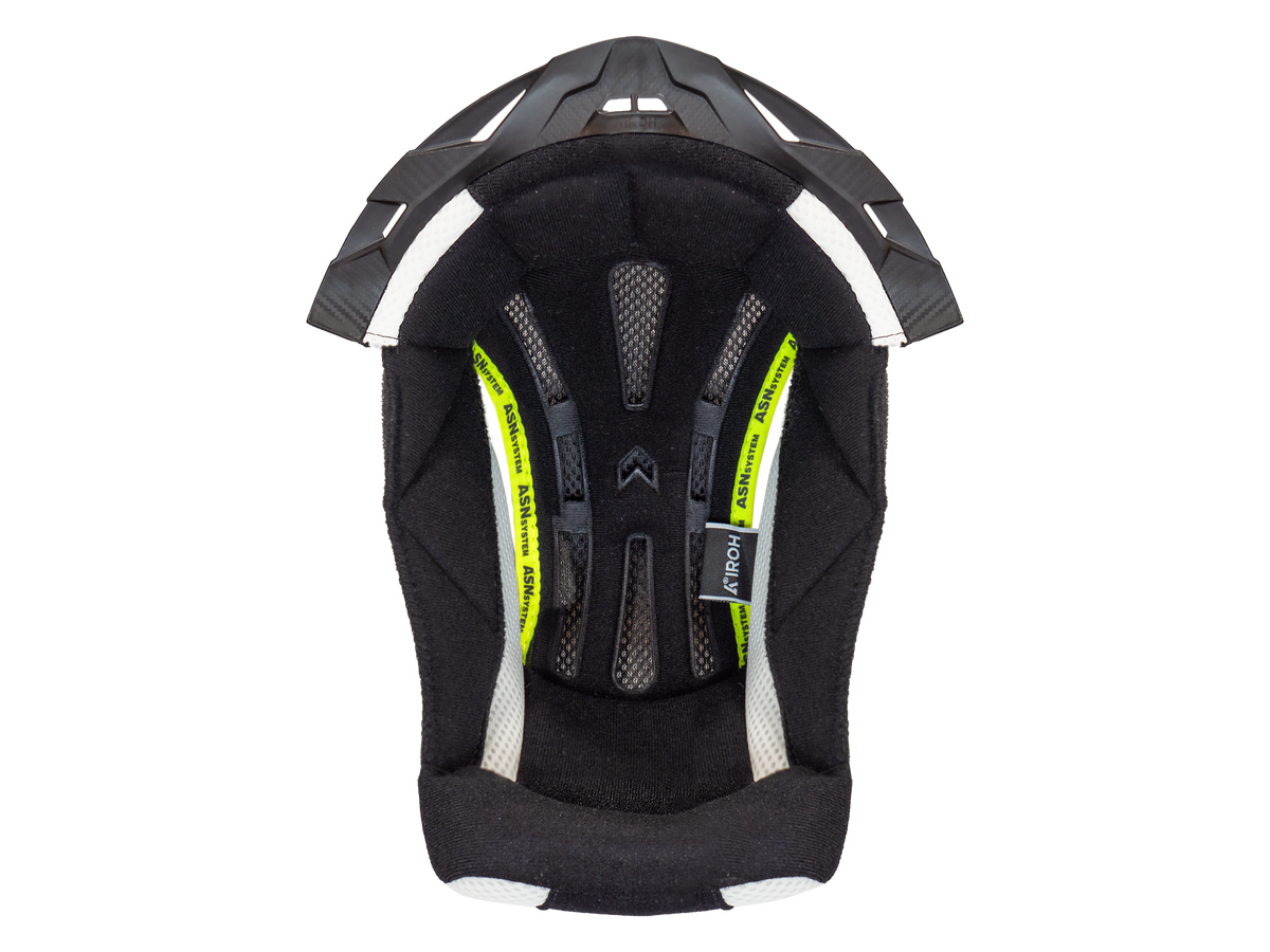 Cuffia interna originale Airoh AVA2BC nera con supporto nero per casco Aviator ACE 2, foto ufficiale del ricambio