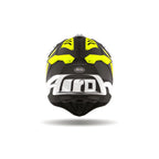 Airoh Aviator 3 Glory Nero/Giallo Fluo Opaco (AV3GL31), vista posteriore con il logo Airoh