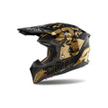 Airoh Aviator 3 TC222 The Legend Nero/Oro Lucido (AV3LTC17), casco cross in vista laterale di tre quarti