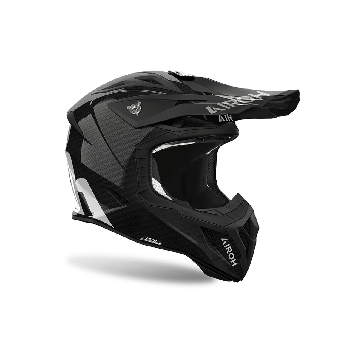 Casco cross Airoh Aviator Ace 2 Carbon Lucido, vista di tre quarti dal lato opposto