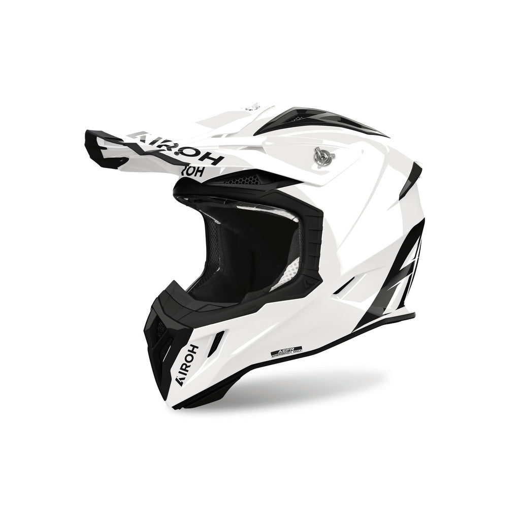 Airoh Aviator Ace 2 Color Bianco Lucido (AVA214), casco cross in vista laterale di tre quarti