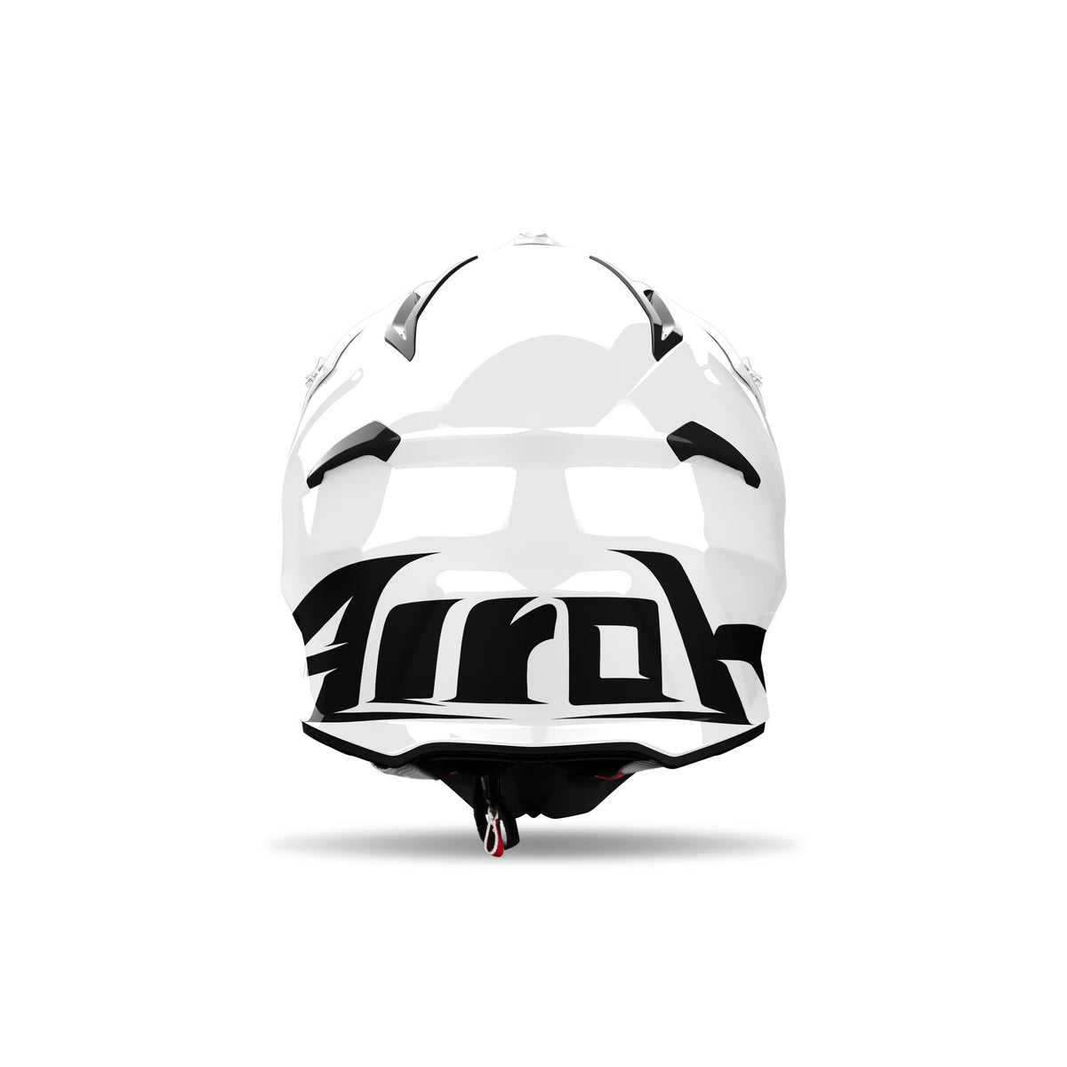 Airoh Aviator Ace 2 Color Bianco Lucido (AVA214), vista posteriore con il logo Airoh